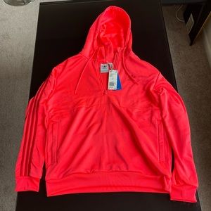 Adidas neon hooded zip sweater, NWT.